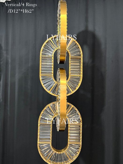 Luxury Crystal Chain Pendant Chandelier for High Ceilings