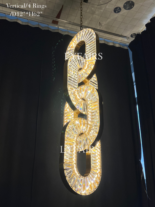 Luxury Crystal Chain Pendant Chandelier for High Ceilings