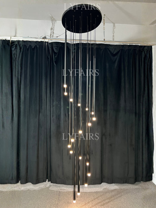 Lampadario lungo conico moderno e minimalista per sala da pranzo/soggiorno/soffitto duplex/scala a chiocciola