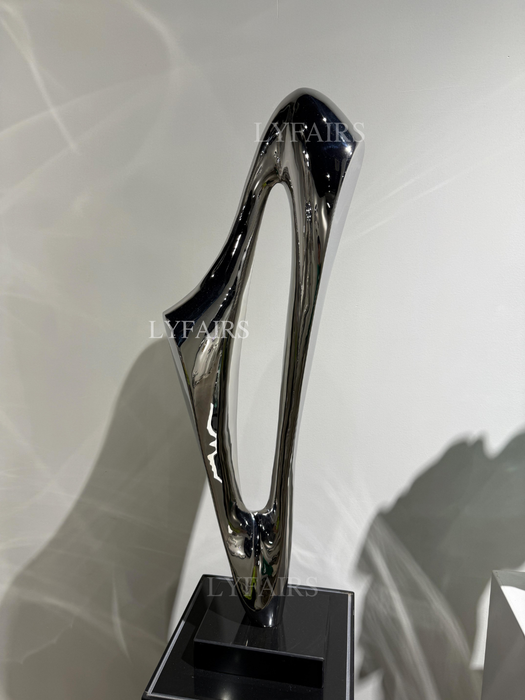 Modern Abstract Polished Stainless Steel Sculpture