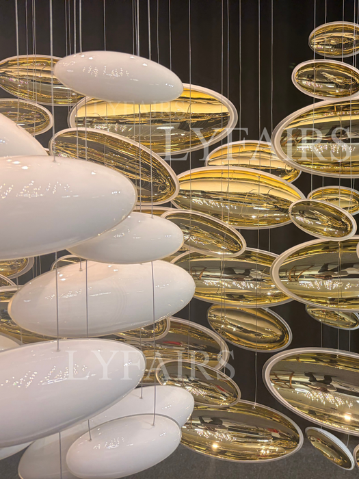 Modern Artistic Unique Golden Dragon Egg Pendant Ceiling Light Fixture for Dining Room