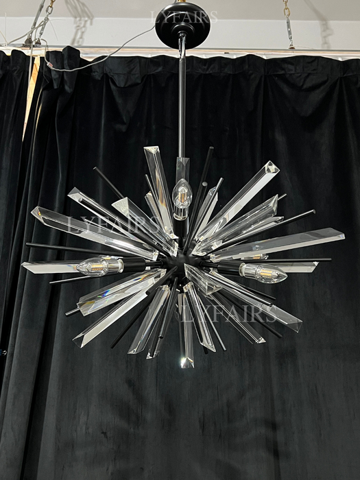 Modern Black/Brass/Chrome Sputnik Chandelier for Living Room/Bedroom