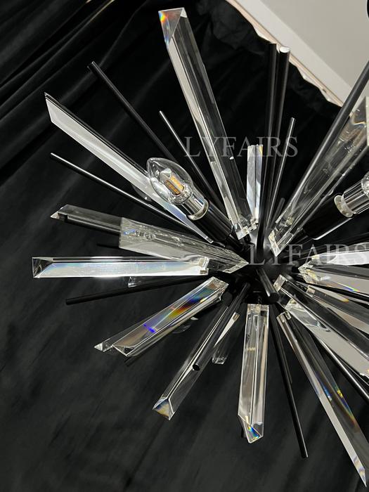 Modern Black/Brass/Chrome Sputnik Chandelier for Living Room/Bedroom