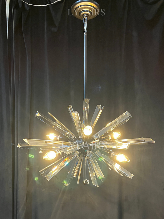 Modern Black/Brass/Chrome Sputnik Chandelier for Living Room/Bedroom