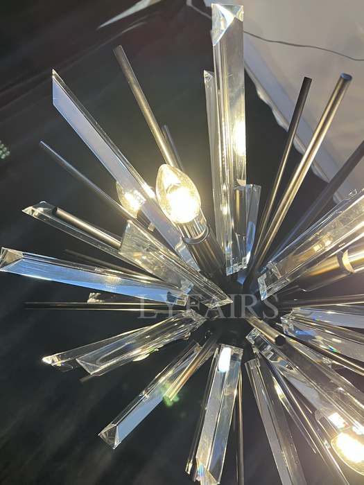 Modern Black/Brass/Chrome Sputnik Chandelier for Living Room/Bedroom