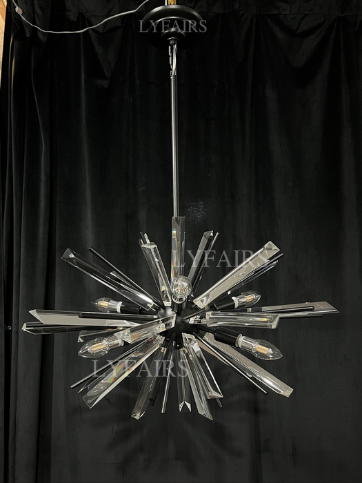 Modern Black/Brass/Chrome Sputnik Chandelier for Living Room/Bedroom