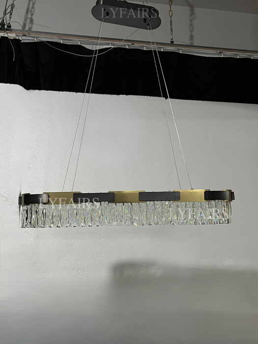 Lampadario di cristallo rotondo/ovale di lusso moderno consigliato dal nuovo designer per soggiorno/sala da pranzo