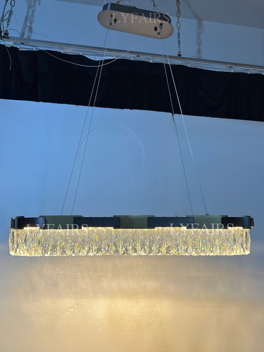 Lampadario di cristallo rotondo/ovale di lusso moderno consigliato dal nuovo designer per soggiorno/sala da pranzo