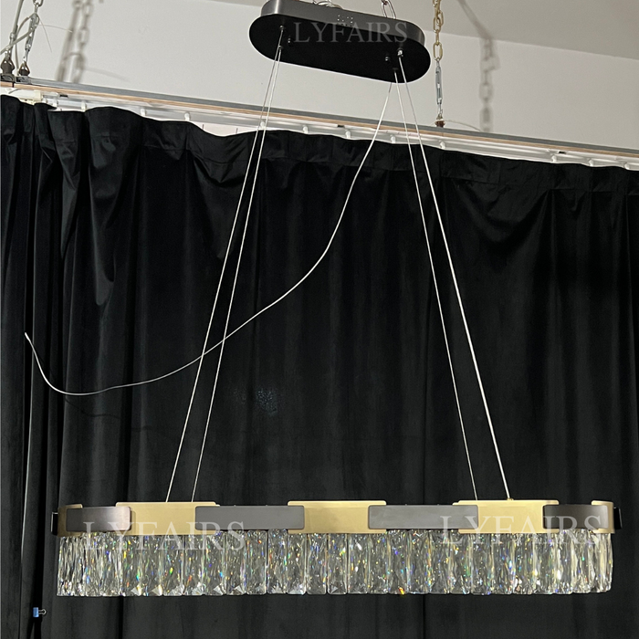 Lampadario di cristallo rotondo/ovale di lusso moderno consigliato dal nuovo designer per soggiorno/sala da pranzo