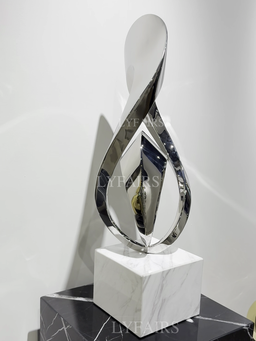Polished Chrome Intertwined Loop Sculpture