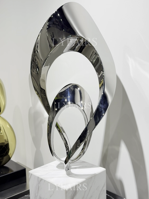 Polished Chrome Intertwined Loop Sculpture