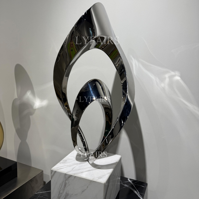Polished Chrome Intertwined Loop Sculpture