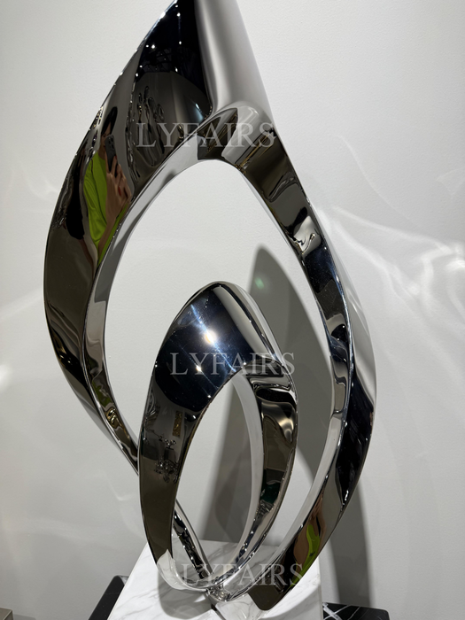 Polished Chrome Intertwined Loop Sculpture