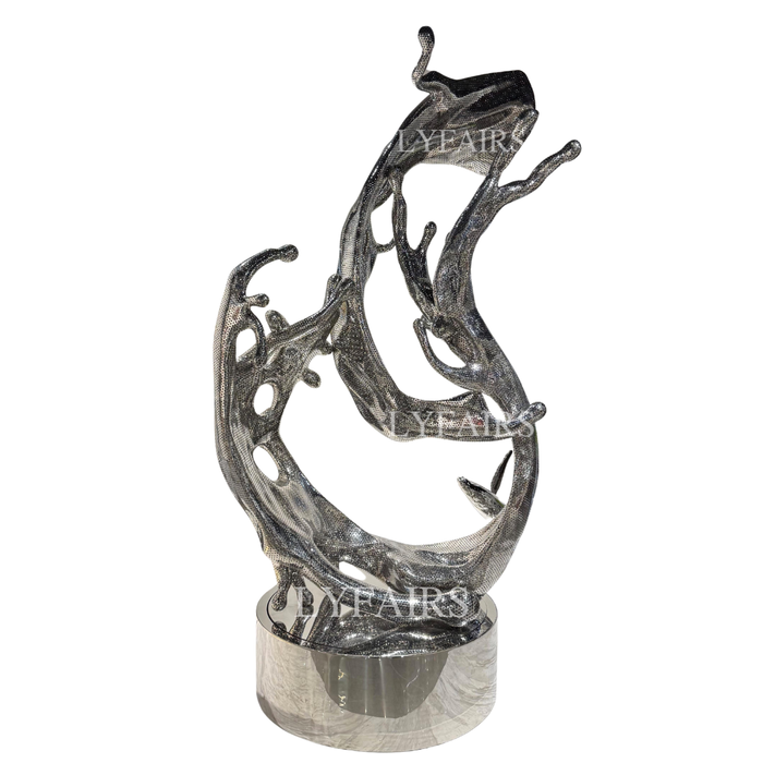 Polished Metal Abstract Wave Sculpture