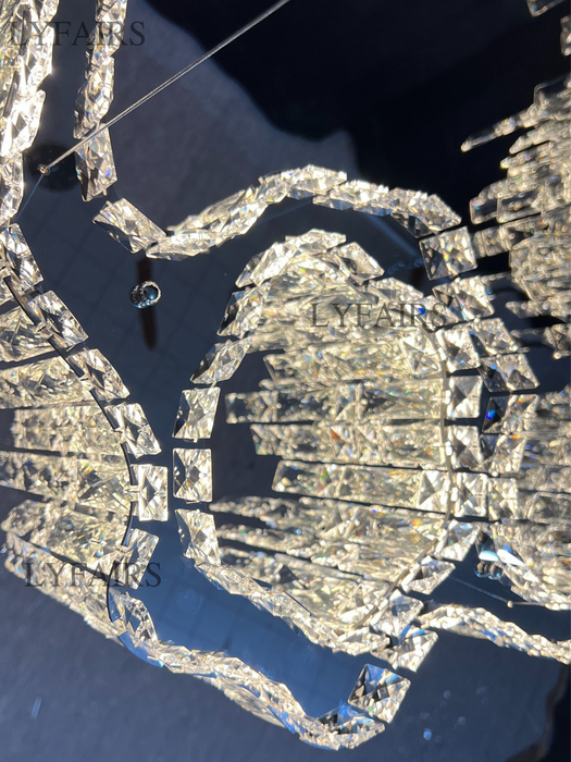 Modern Luxury  Irregular Round/Oval Crystal Chandelier Set For Bedroom/Living Room/Dining Room