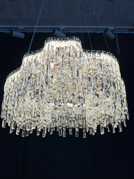 Modern Luxury  Irregular Round/Oval Crystal Chandelier Set For Bedroom/Living Room/Dining Room