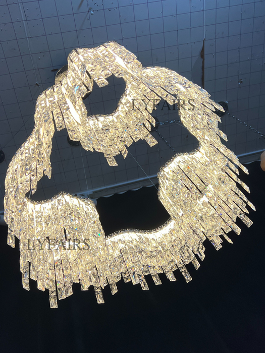 Modern Luxury  Irregular Round/Oval Crystal Chandelier Set For Bedroom/Living Room/Dining Room