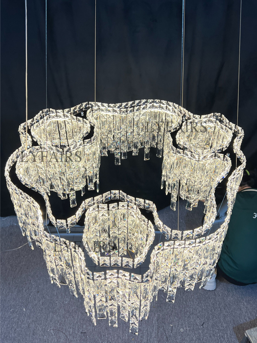 Modern Luxury  Irregular Round/Oval Crystal Chandelier Set For Bedroom/Living Room/Dining Room