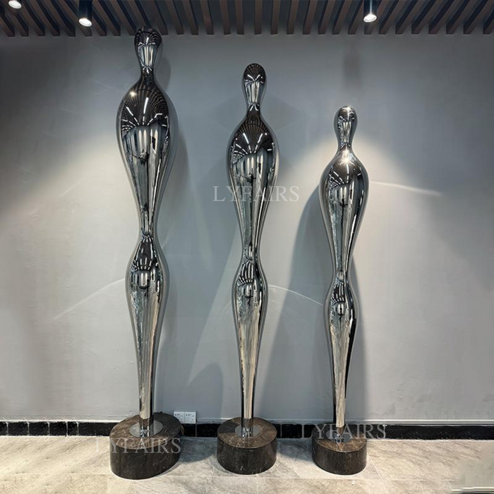 Elegant Metallic Silhouettes of Abstract Humanity