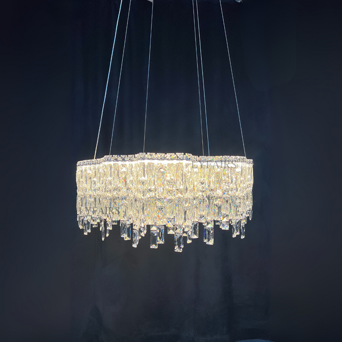 Modern Luxury  Irregular Round/Oval Crystal Chandelier Set For Bedroom/Living Room/Dining Room
