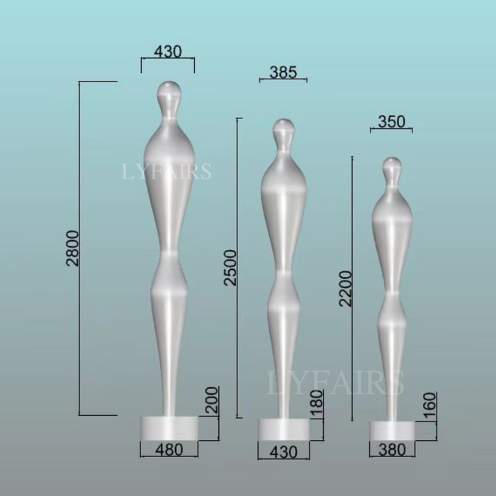 Elegant Metallic Silhouettes of Abstract Humanity