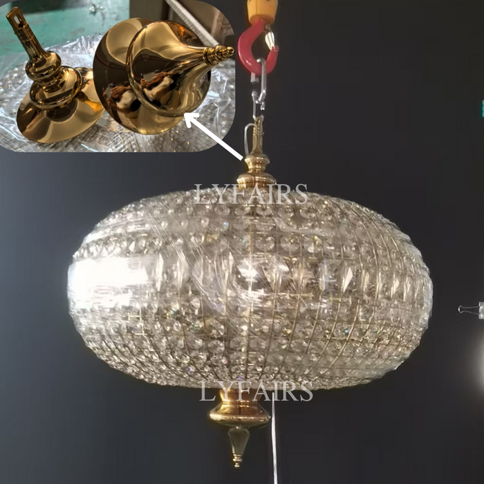 French Empire Vintage Bead Ellipsoid Crystal Chandelier for Living Room/Bedroom
