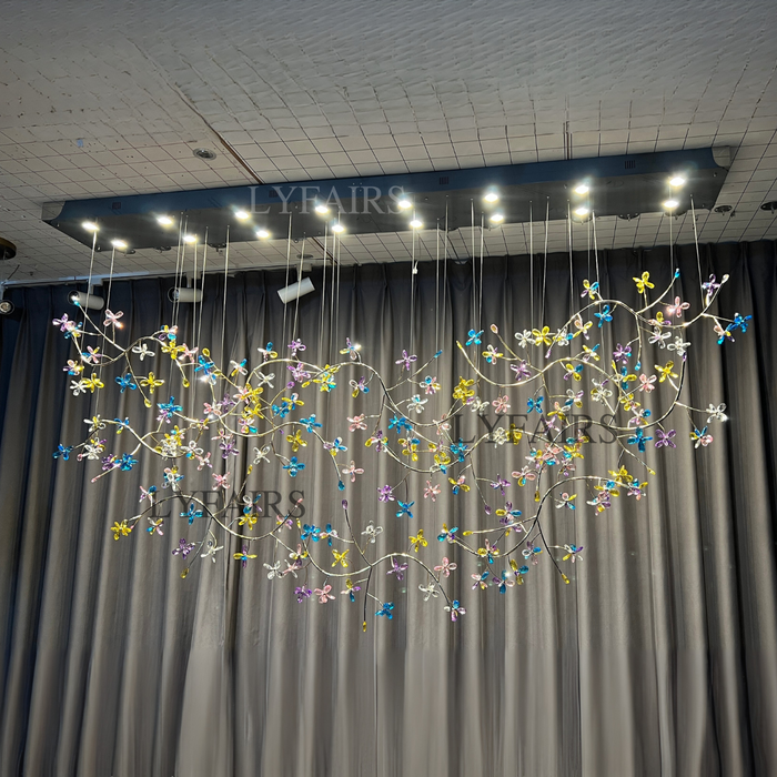 Modern Prosperity Floral Crystal Cluster Chandelier for Dining Room/Kitchen Island