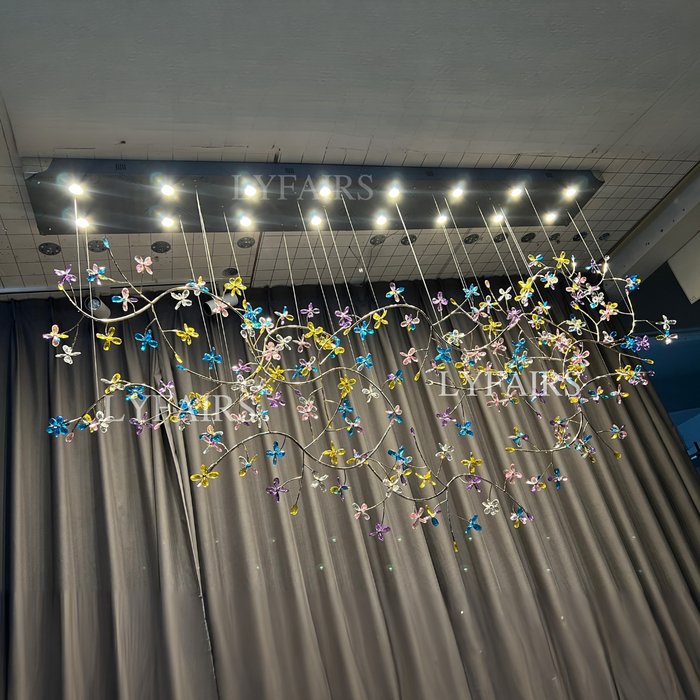 Modern Prosperity Floral Crystal Cluster Chandelier for Dining Room/Kitchen Island