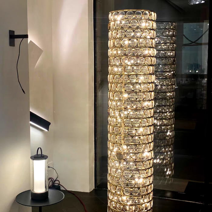 Luxury Round Crystal Column Floor Lamp