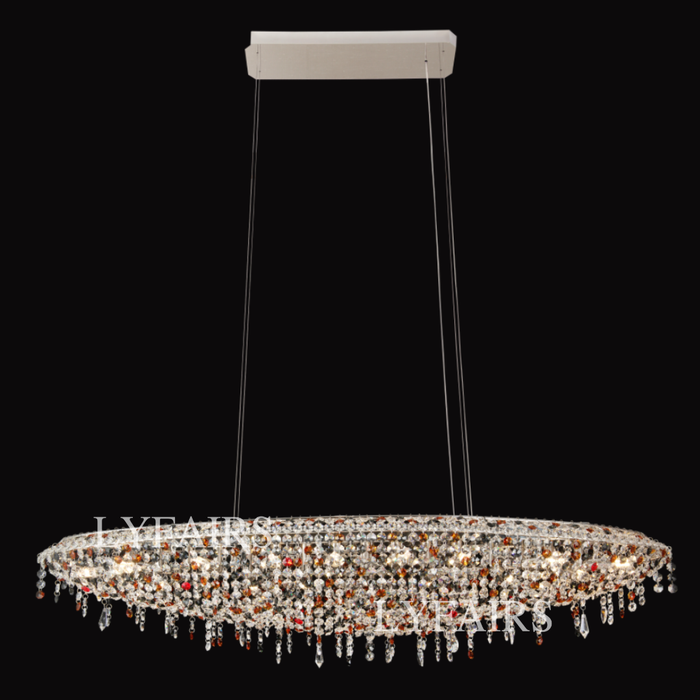 Designer Light Luxury Boat-shaped Crystal Beads Chandelier for Bedroom/ Living Room/ Bar /Dining Room