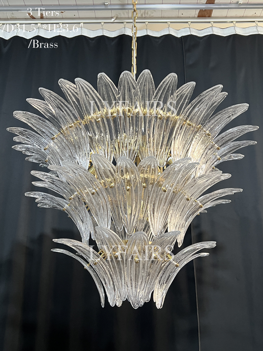 Flower Blossom Art Glass Chandelier for Living Room/Bedroom