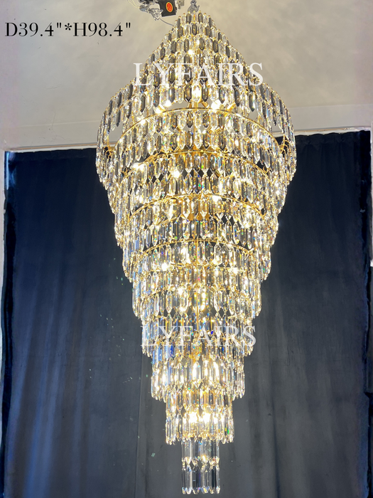 Luxury Large  K9 Crystal Chandelier for Foyer/Staircase