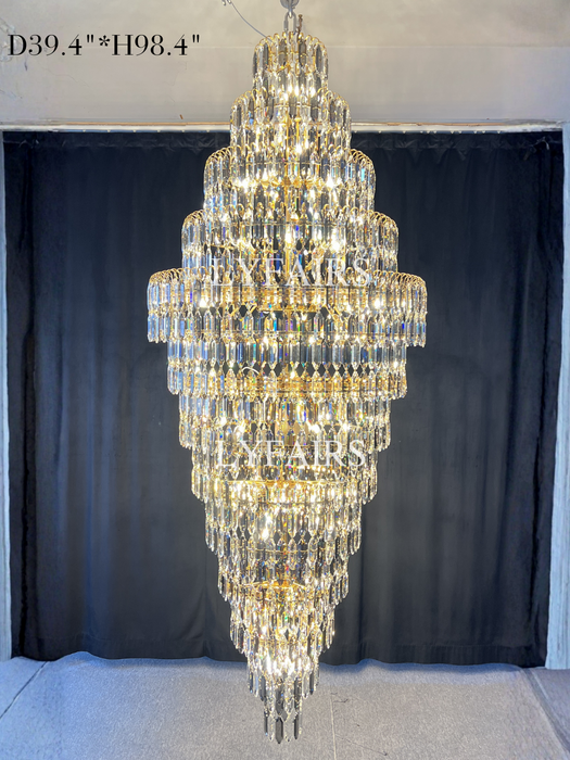 Luxury Large  K9 Crystal Chandelier for Foyer/Staircase