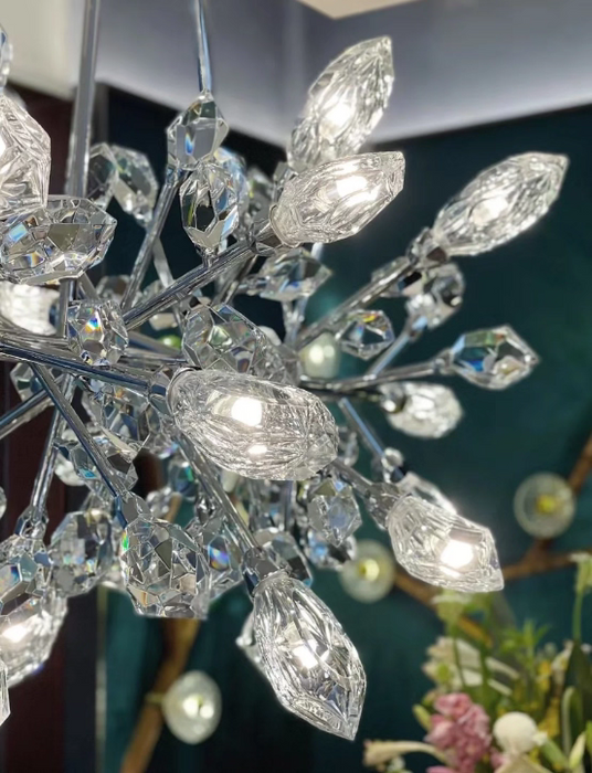 Luxury Linear Crystal Fruit Chandelier for Low Ceiling