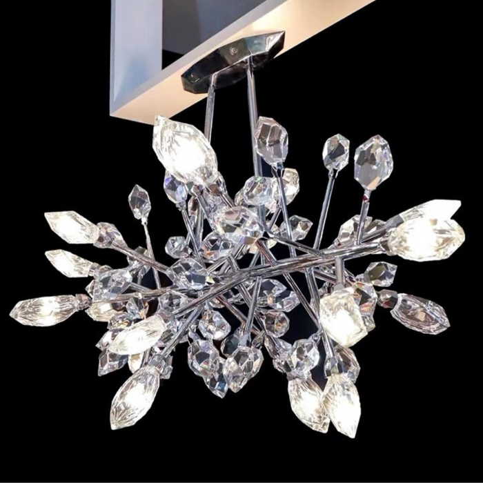 Luxury Linear Crystal Fruit Chandelier for Low Ceiling