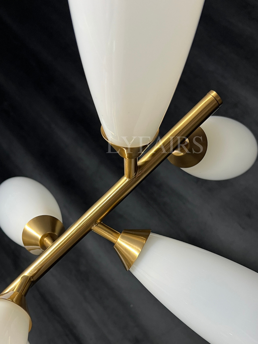 Lampadario minimalista in ferro a forma di chicco di riso lineare per sala da pranzo