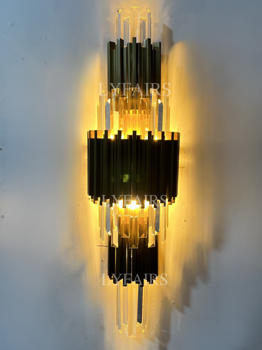 Modern 3-Tiered Crystal Wall Light