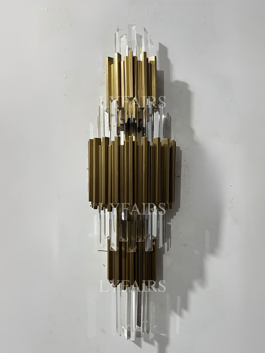 Modern 3-Tiered Crystal Wall Light