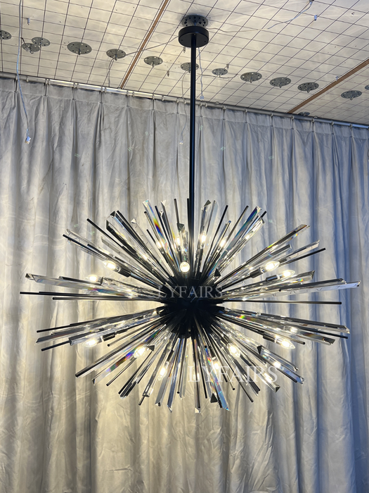 Modern Black/Brass/Chrome Sputnik Chandelier for Living Room/Bedroom