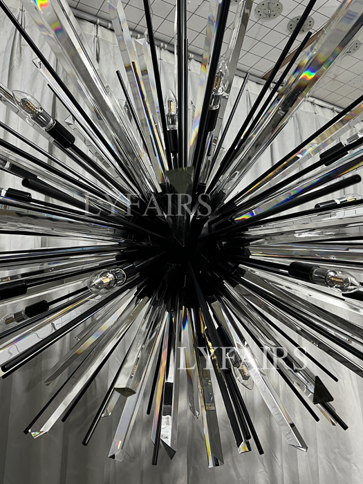 Modern Black/Brass/Chrome Sputnik Chandelier for Living Room/Bedroom