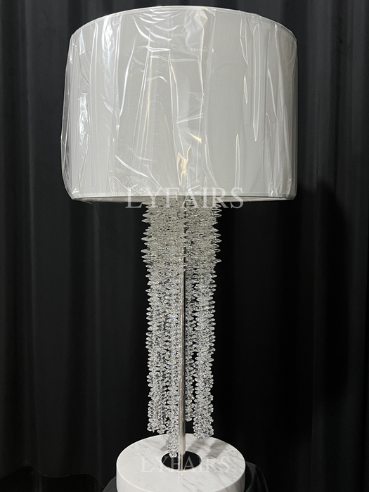 Modern Cascading Crystal Waterfall Table Lamp
