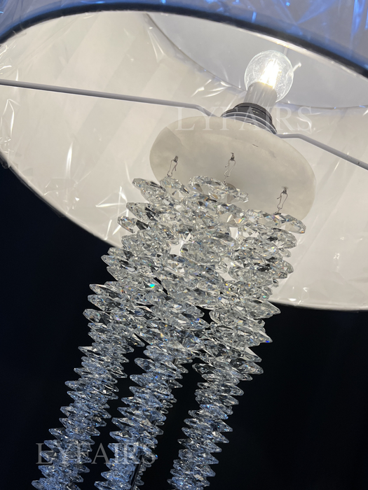 Modern Cascading Crystal Waterfall Table Lamp