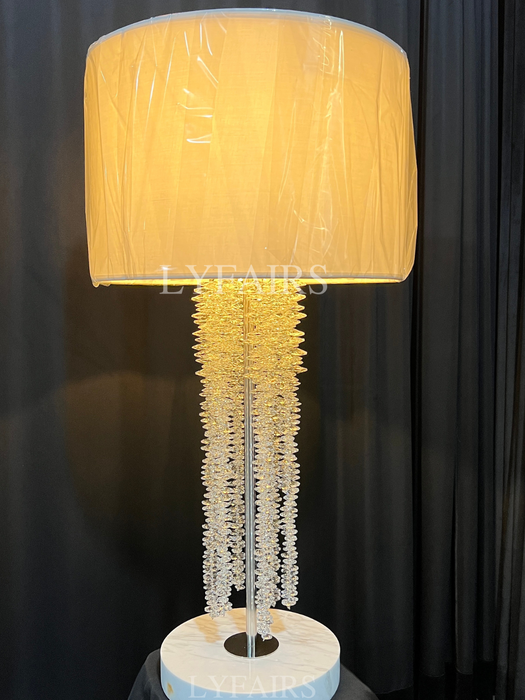 Modern Cascading Crystal Waterfall Table Lamp