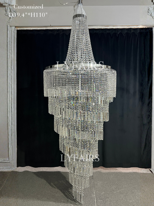 Modern Crystal Tassel Chandelier for Foyer/Staircase