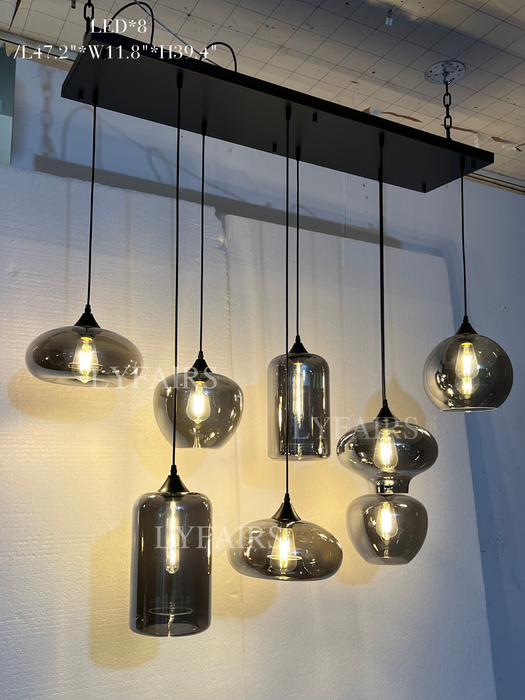 Lámpara de cristal moderna, modelos de diseño, cafetería, comedor, mesa, lámpara escandinava