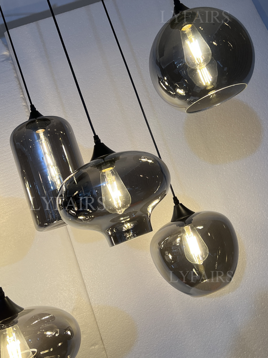 Lámpara de cristal moderna, modelos de diseño, cafetería, comedor, mesa, lámpara escandinava