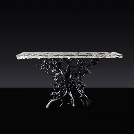LYFAIRS_x_GORDON_GU_BODEGA_Rectangular_Clacier Crystal_Console with B lack Grapevine Leg