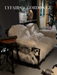 LYFAIRS x GORDON GU Bodega 2/3 seater Sofa with white fur and black grapevine leg for the living room