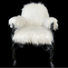 LYFAIRS x GORDON GU Bodega Armrest Dining Chair with White Fur and Black Grapevine Leg