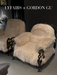 LYFAIRS x GORDON GU Bodega Single Sofa with white fur and black grapevine leg